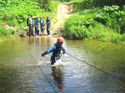 О некоторых аспектах безопасности на переправе вброд по горизонтальным перилам